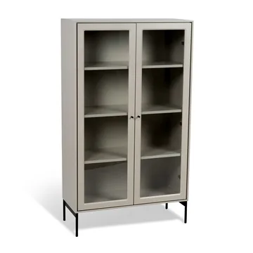 Volt display cabinet 130 cm beige - Details in black - Mavis