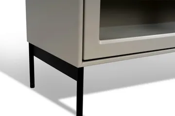 Volt display cabinet 130 cm beige - Details in black - Mavis