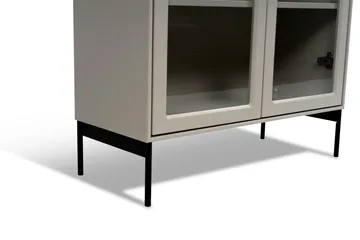 Volt display cabinet 130 cm beige - Details in black - Mavis