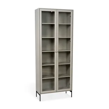 Volt display cabinet 190 cm beige - Details in black - Mavis
