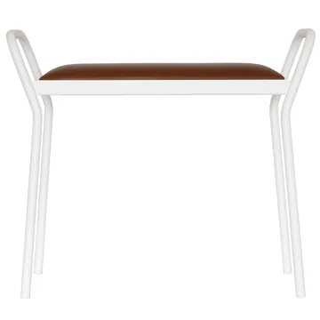 Anyone stool - White with vintage cognac leather - Maze