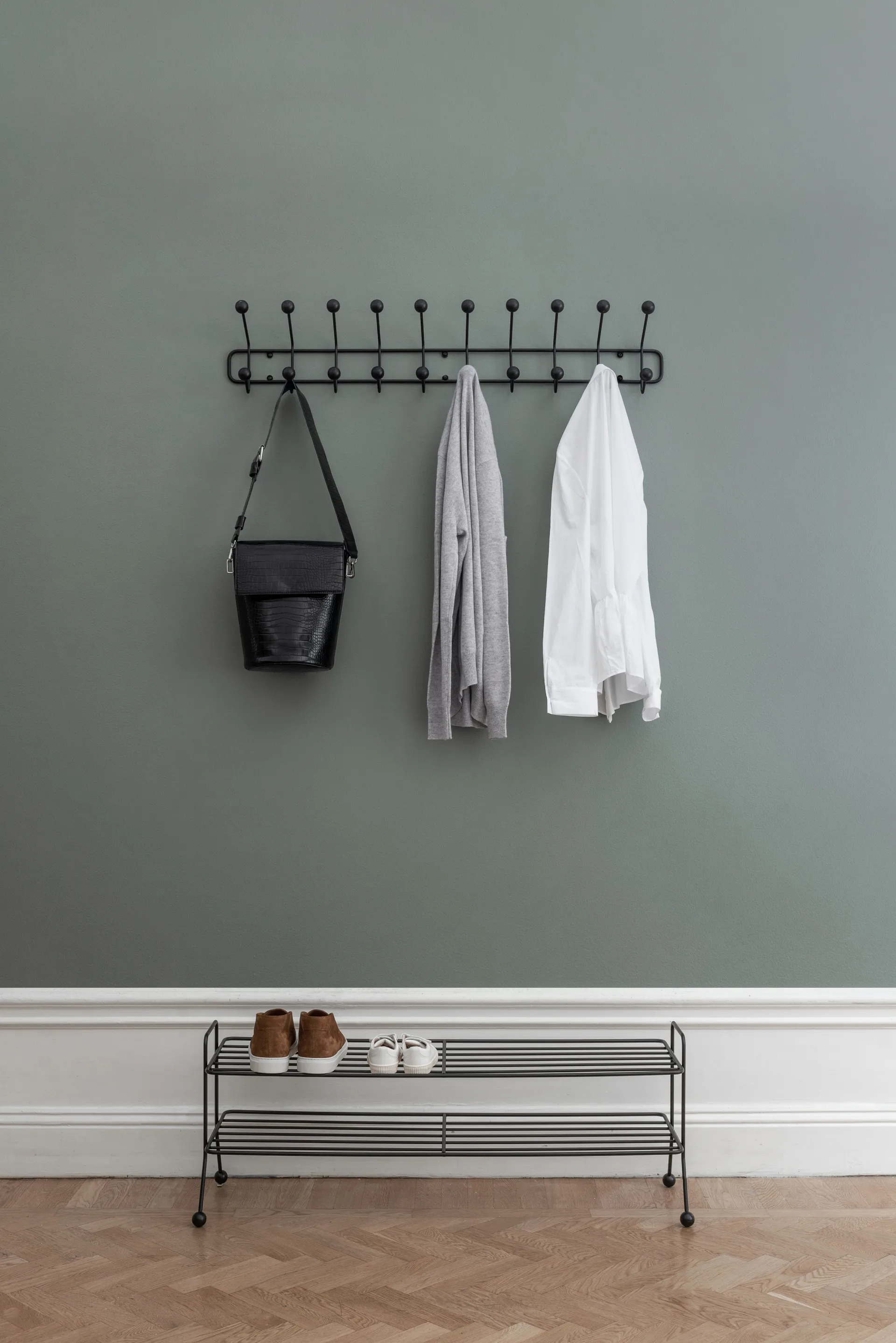 Bill Shoe Shelf L, black-dark brown Maze