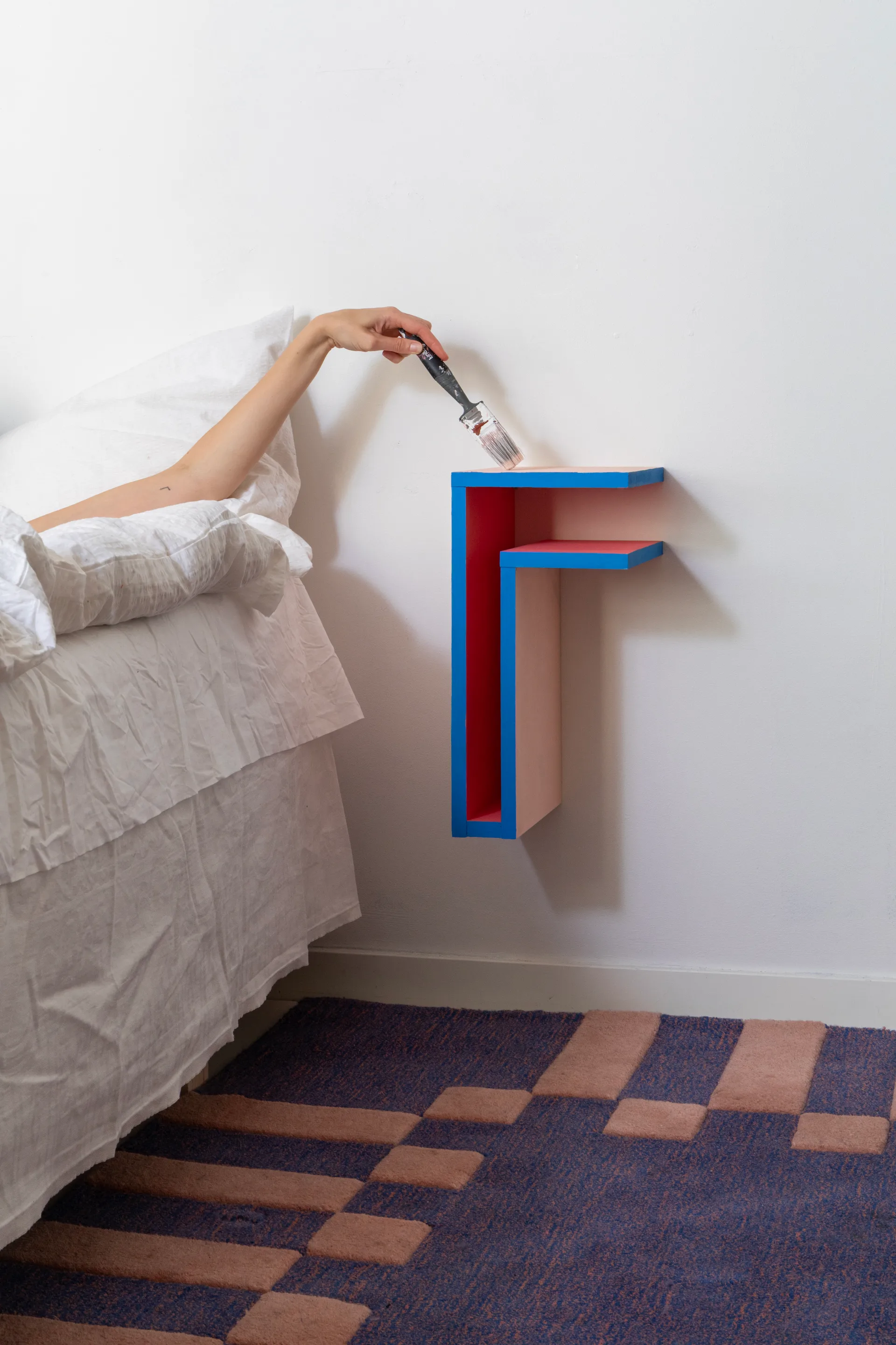 F-shelf Play DIY wall shelf, Pine, right Maze