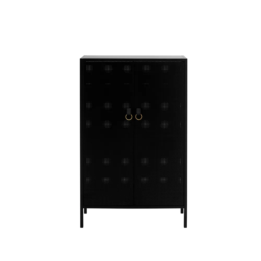 Francis cabinet, Black. black leather Maze