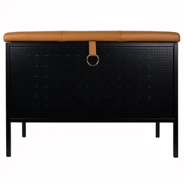 Frank storage bench - Black-Cognac - Maze