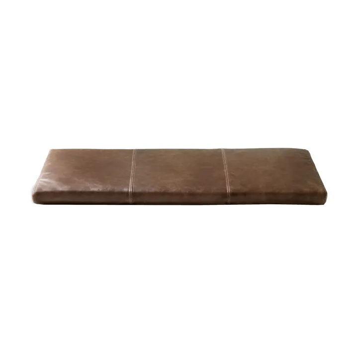 Gentle seat cushion for bench - Elmo leather vintage brown, 74.5x2.5x28.5 cm - Maze