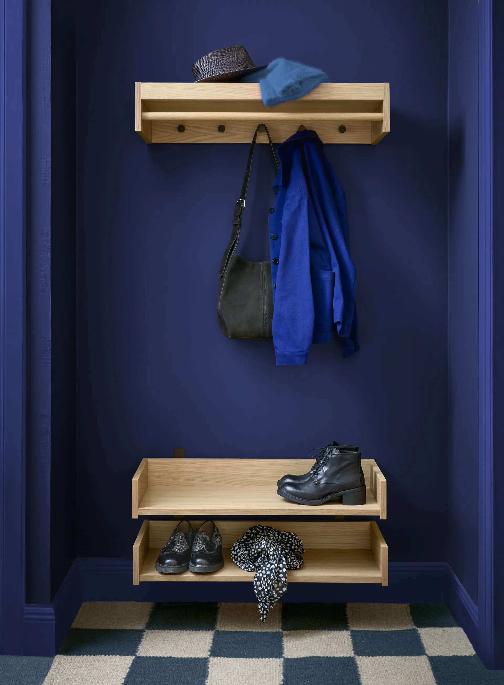 Gentle shoe rack, Oak, 78x8x30 cm Maze