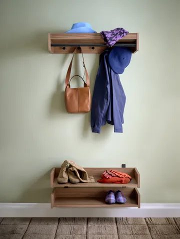 Gentle shoe rack - Walnut, 78x8x30 cm - Maze