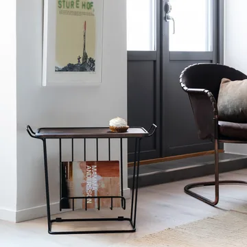 Minnie Mae Wood tray table - black-dark ash wod - Maze