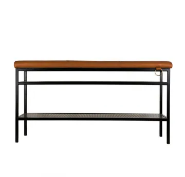 Nancy shoe shelf - Black-Cognac - Maze