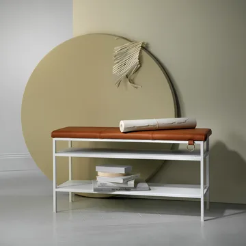 Nancy shoe shelf - White-Cognac - Maze
