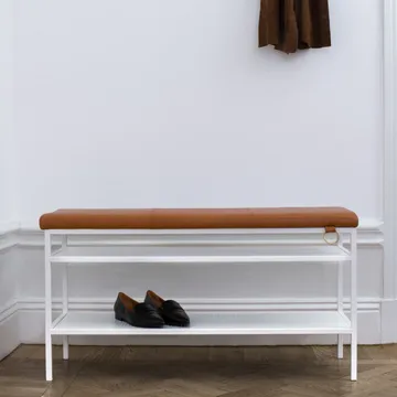 Nancy shoe shelf - White-Cognac - Maze