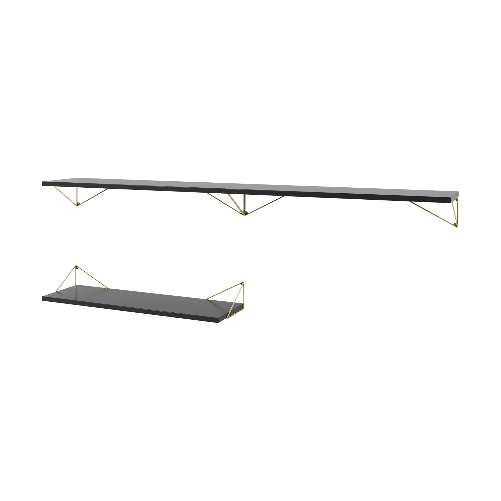 Pythagoras Bundle A shelving system black-brass,  Maze