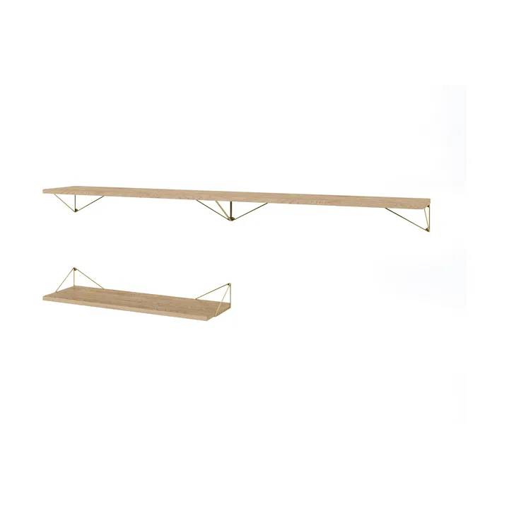 Pythagoras Bundle A shelving system oak-brass - Maze