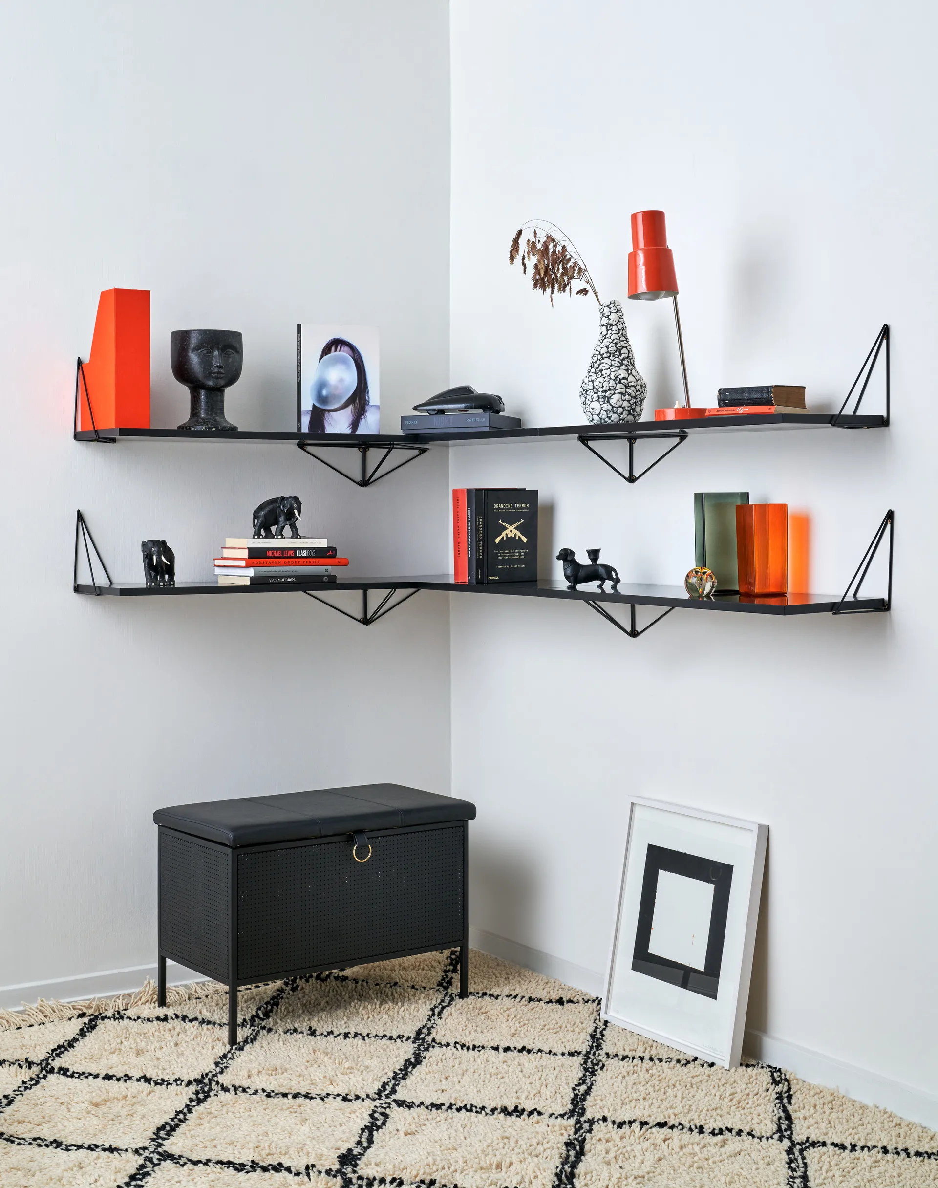 Pythagoras Bundle B shelving system black-black,  Maze