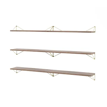 Pythagoras Bundle B shelving system walnut-brass - Maze
