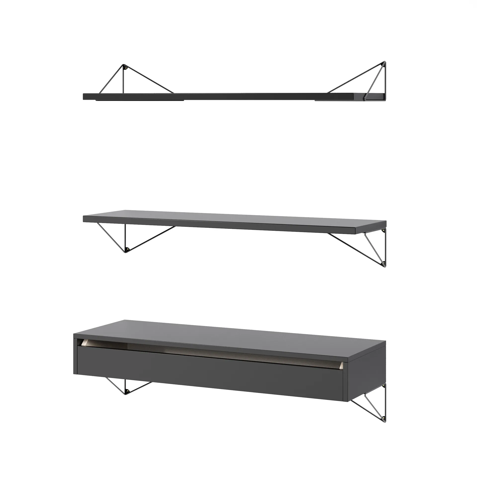 Pythagoras Bundle C shelving system black-black,  Maze