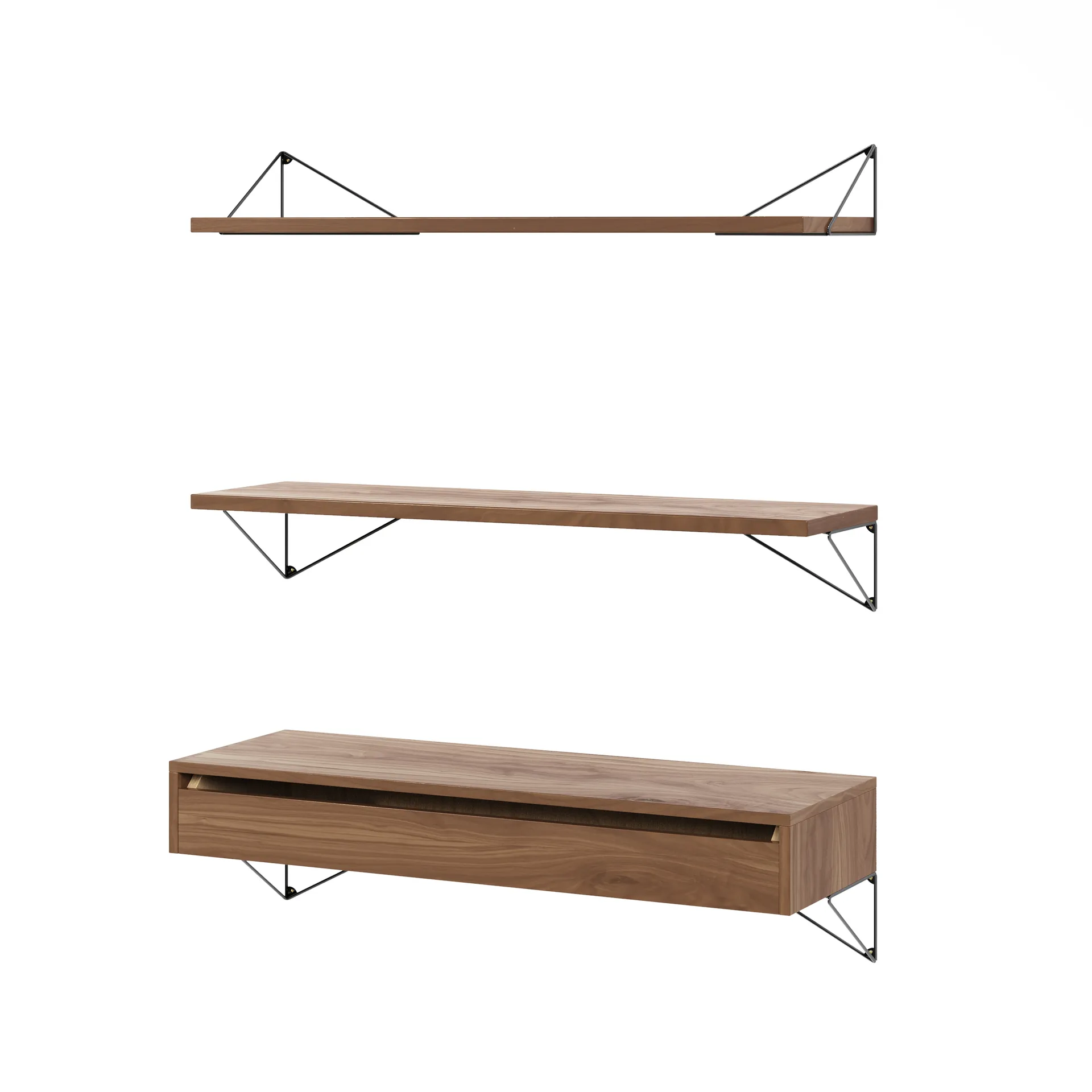 Pythagoras Bundle C shelving system walnut-black,  Maze