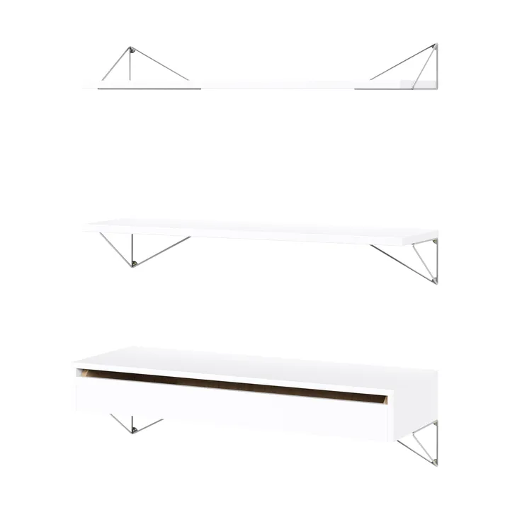 Pythagoras Bundle C shelving system white-chrome - Maze