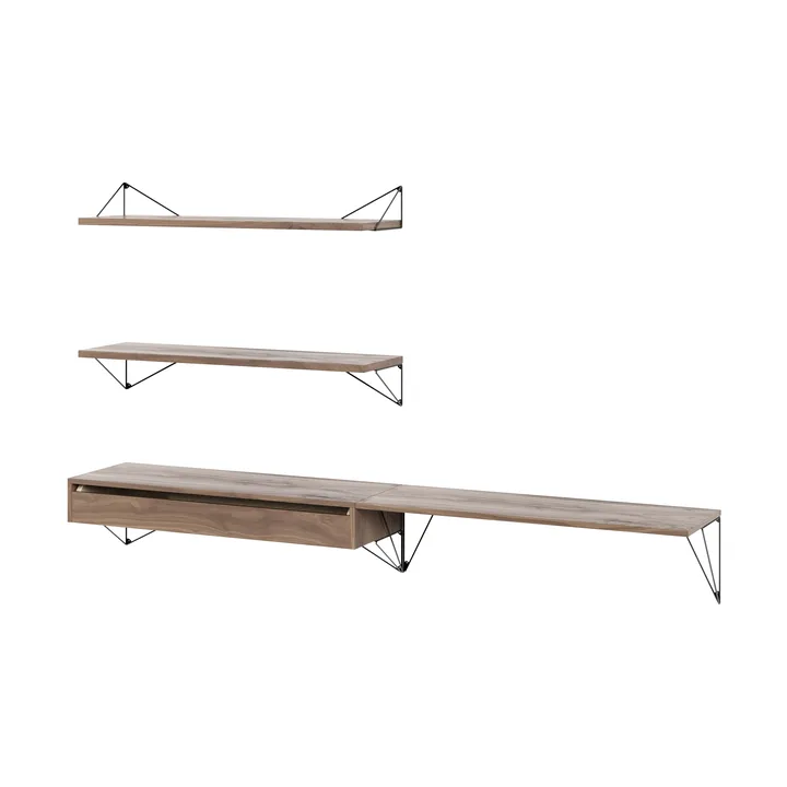 Pythagoras Bundle D shelving system walnut-black - Maze