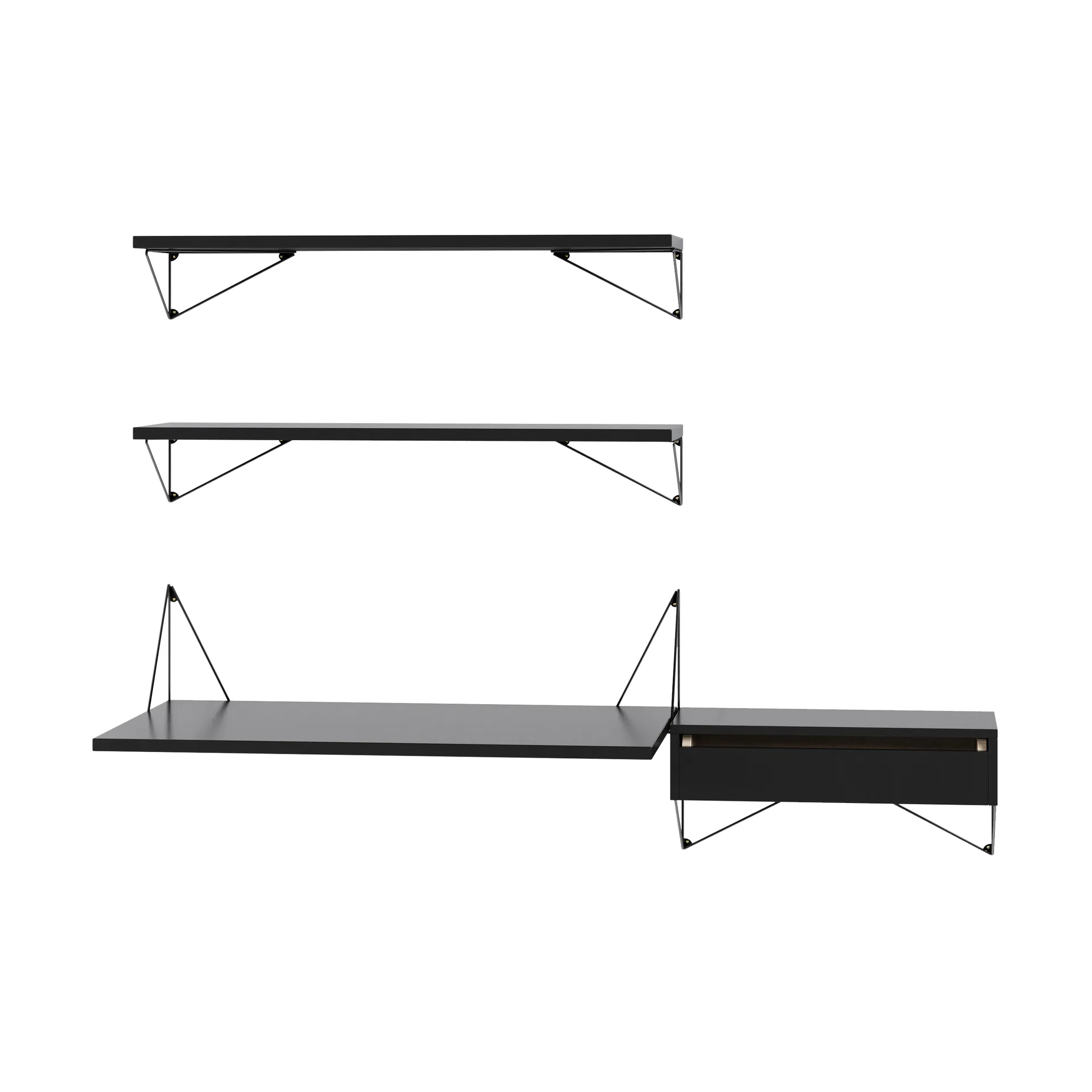Pythagoras Bundle E shelving system black-black,  Maze