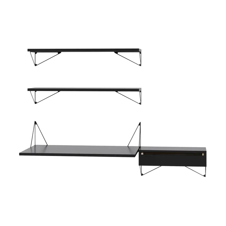 Pythagoras Bundle E shelving system black-black - Maze