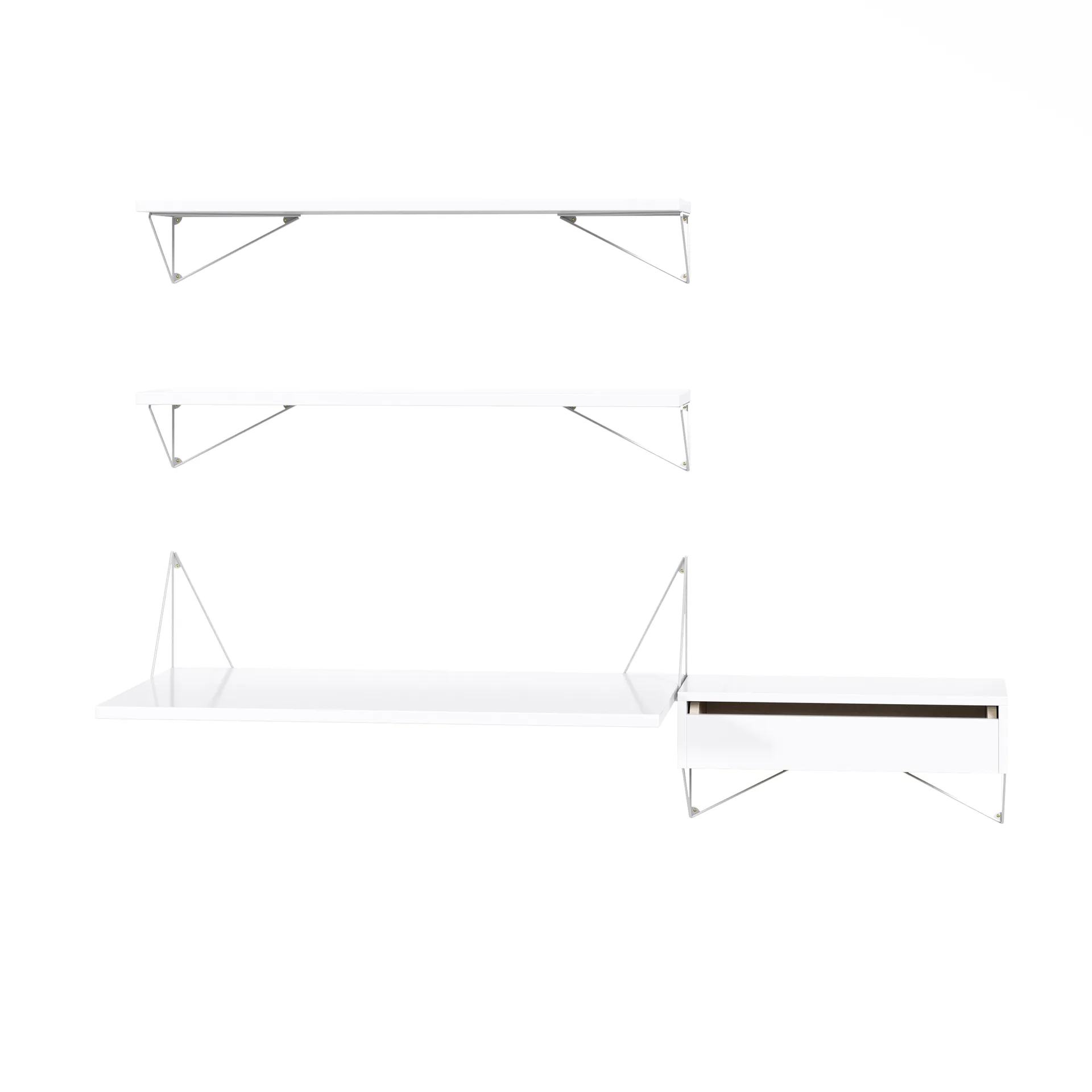 Pythagoras Bundle E shelving system white-white,  Maze