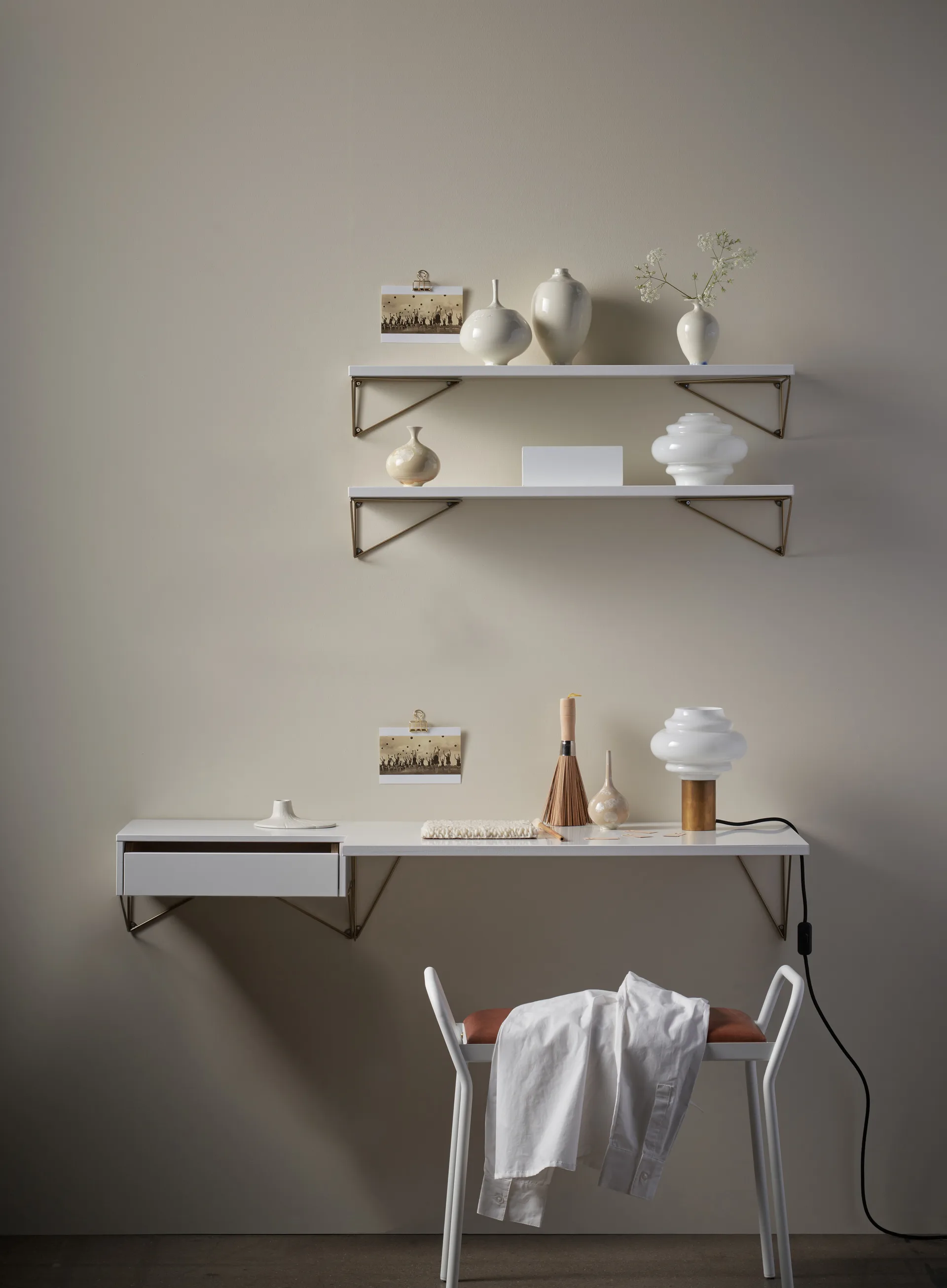 Pythagoras Bundle E shelving system white-white,  Maze