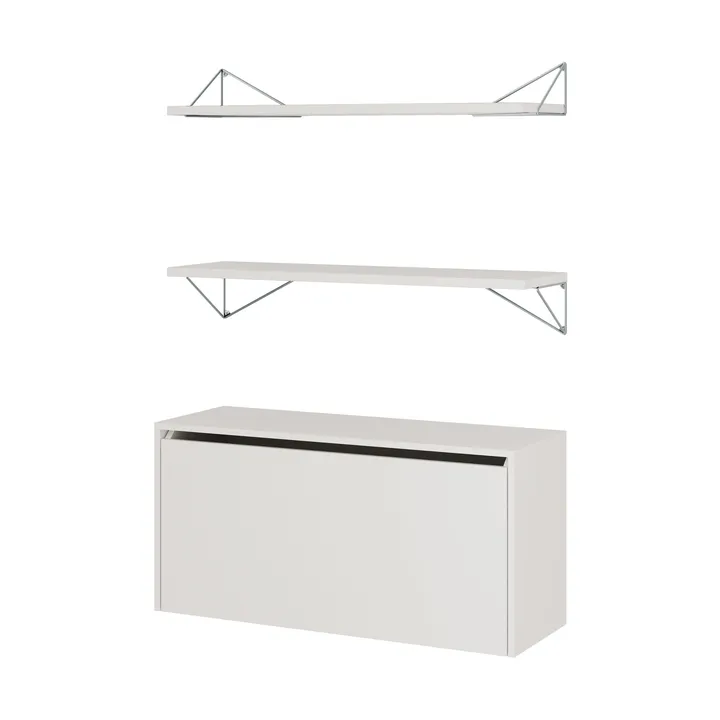 Pythagoras Bundle F shelving system white-chrome - Maze
