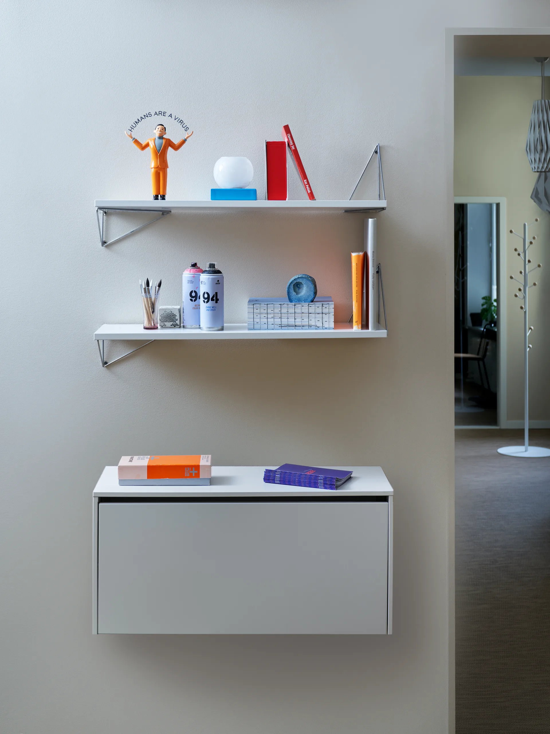 Pythagoras Bundle F shelving system white-white,  Maze