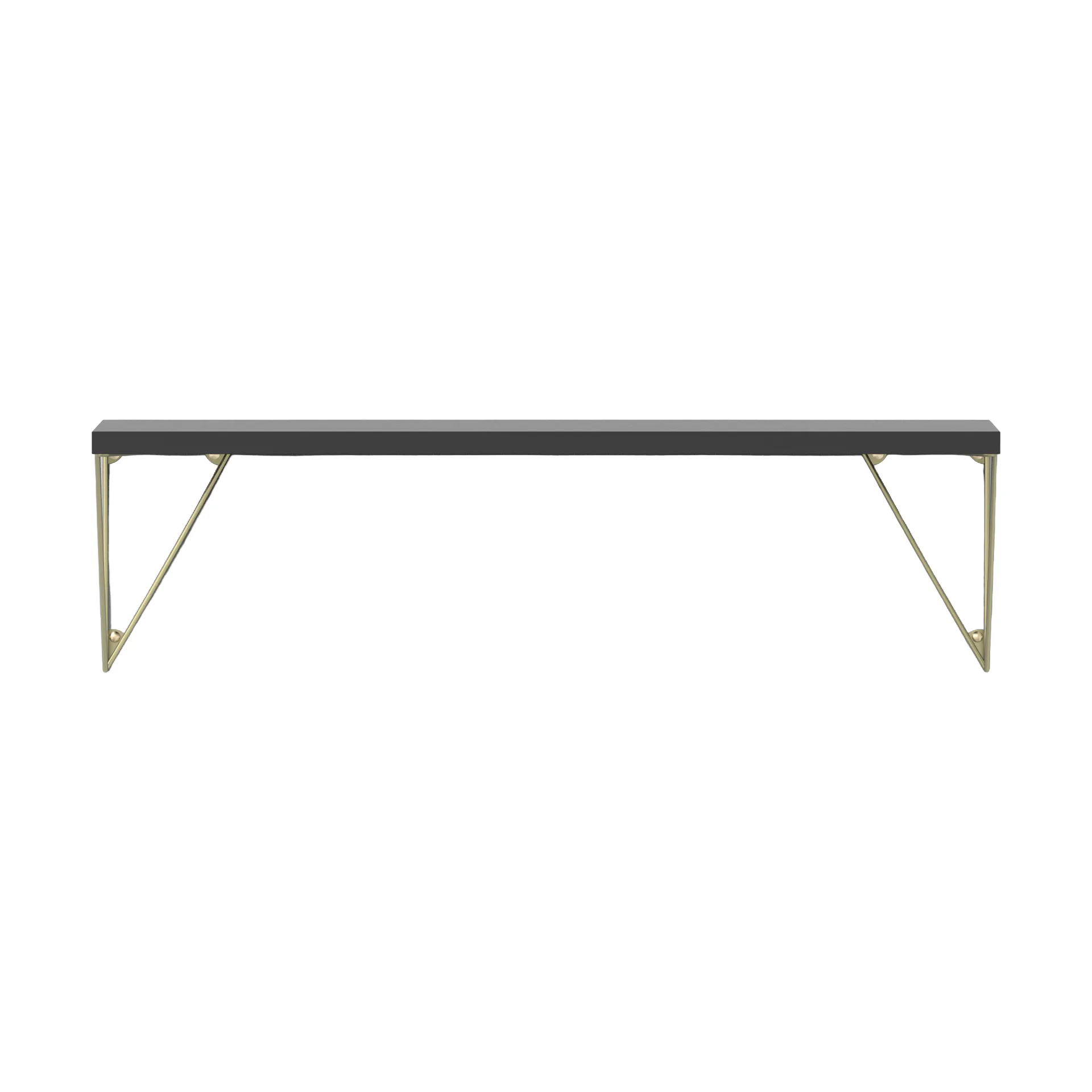 Pythagoras shelf, black-brass, 20x80 cm,  Maze