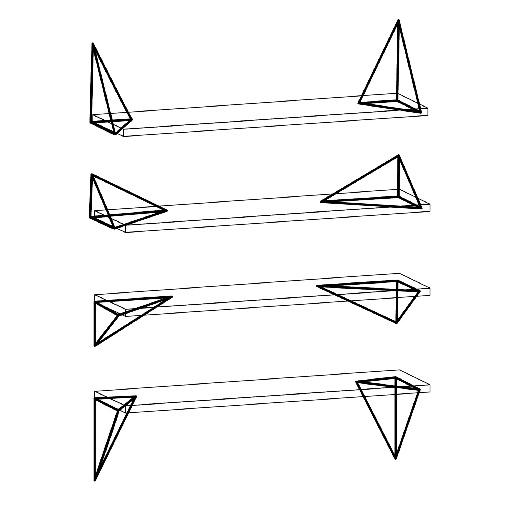 Pythagoras shelf, black Maze