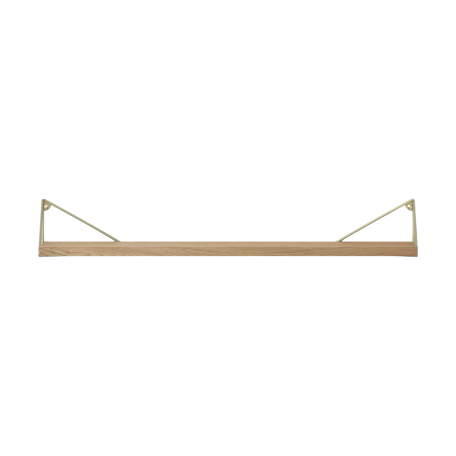 Pythagoras shelf, oak-brass, 20x80 cm,  Maze