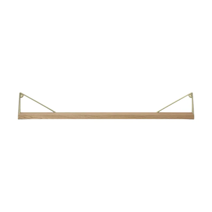 Pythagoras shelf, oak-brass, 20x80 cm - Maze