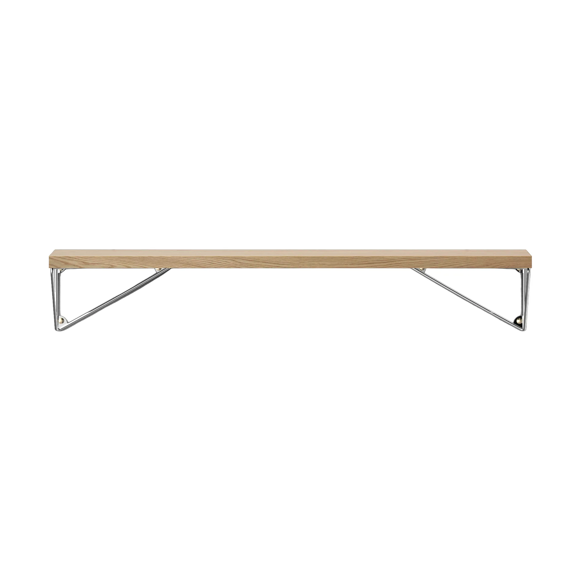 Pythagoras shelf, oak-chrome, 20x80 cm,  Maze