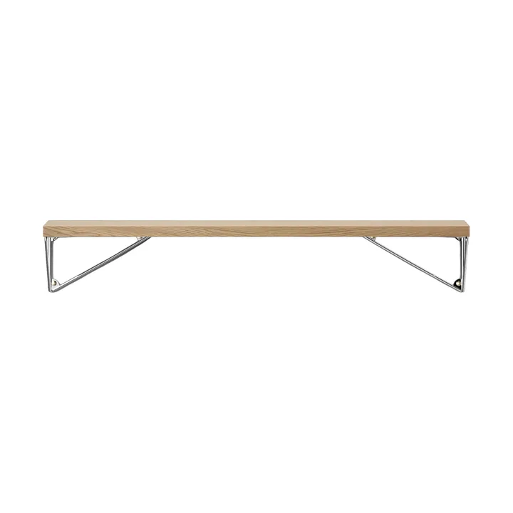 Pythagoras shelf, oak-chrome, 20x80 cm - Maze
