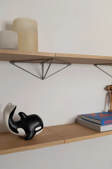 Pythagoras shelf, oak-chrome, 20x80 cm - Maze