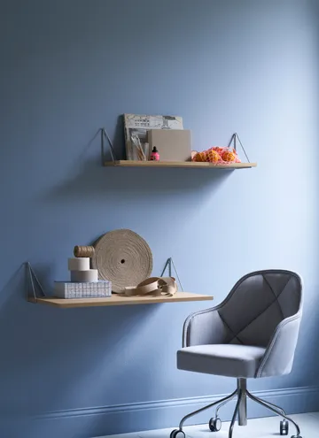 Pythagoras shelf, oak-chrome, 20x80 cm - Maze