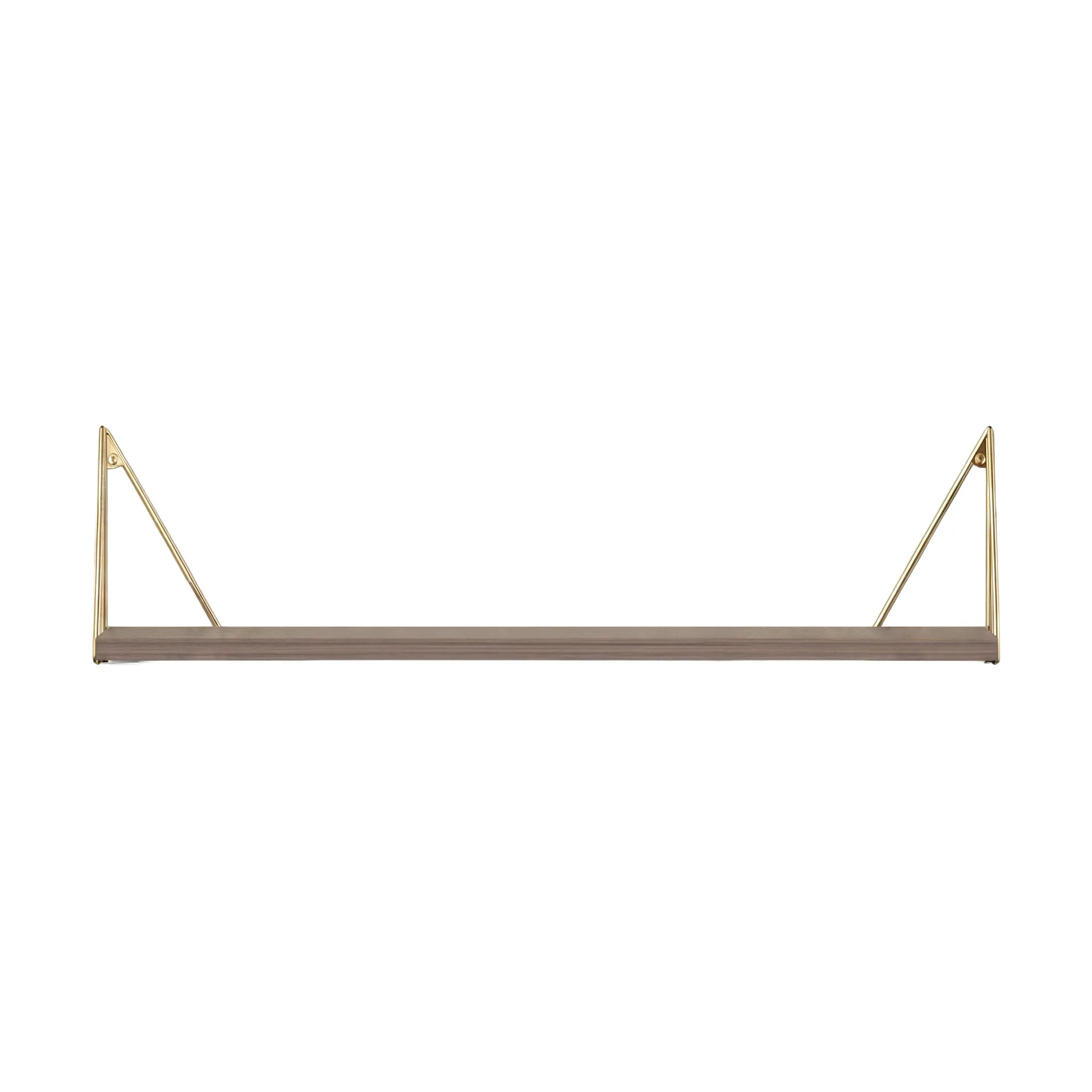Pythagoras shelf, walnut-brass, 20x80 cm,  Maze