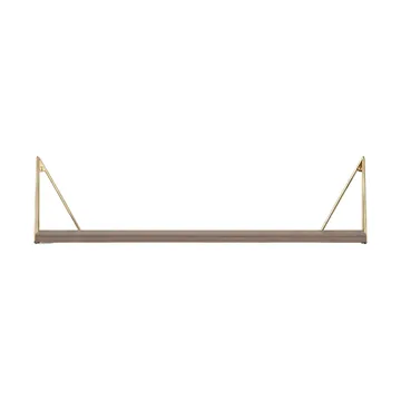 Pythagoras shelf, walnut-brass, 20x80 cm - Maze