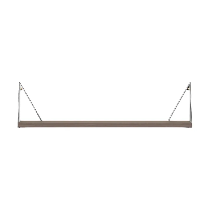 Pythagoras shelf, walnut-chrome, 20x80 cm - Maze