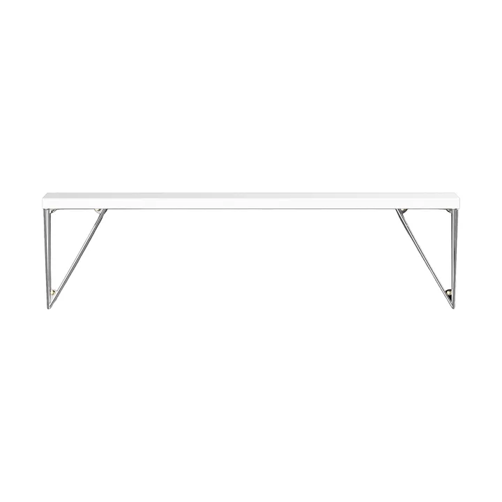 Pythagoras shelf, white-chrome, 20x80 cm - Maze