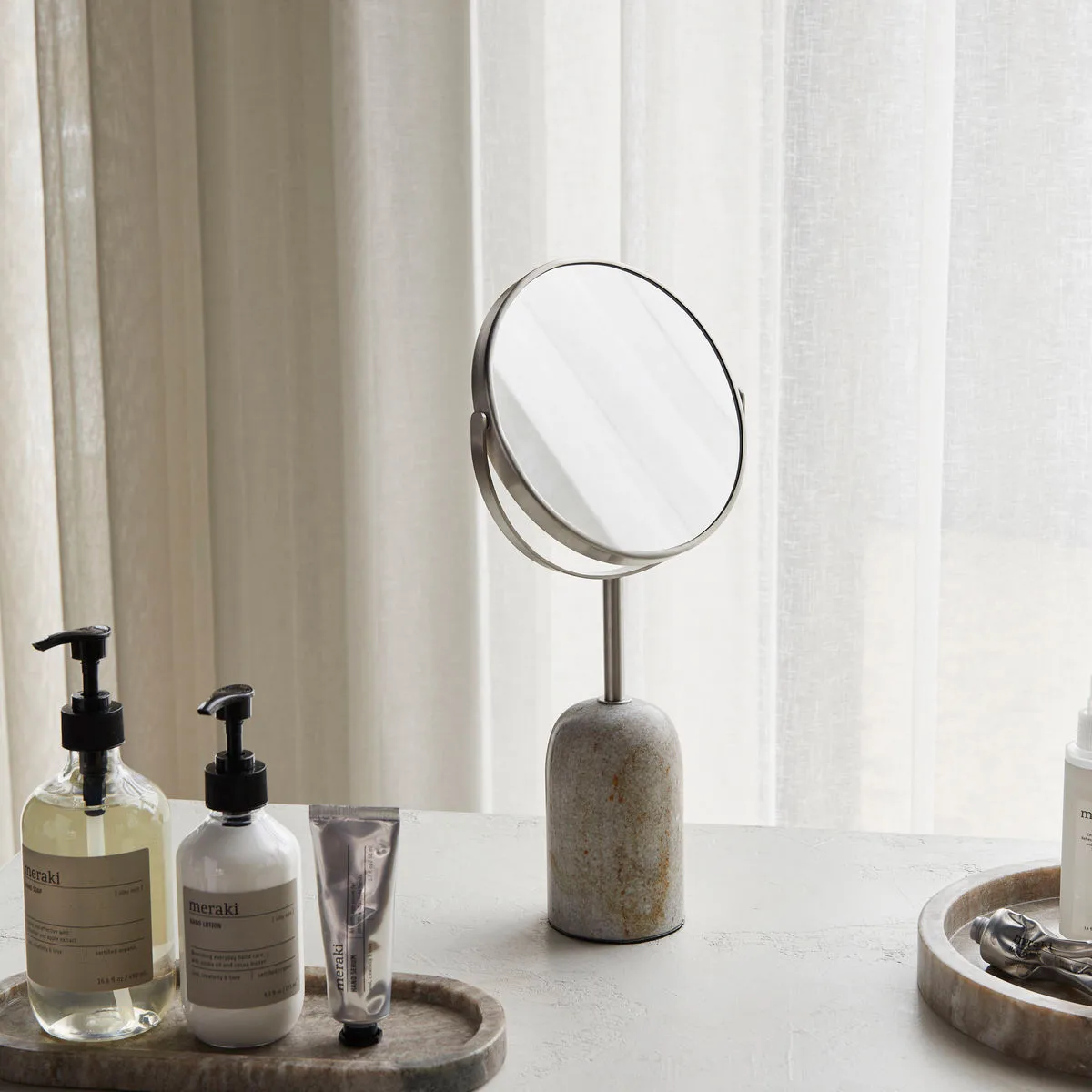 Marble double-sided mirror, Beige Meraki