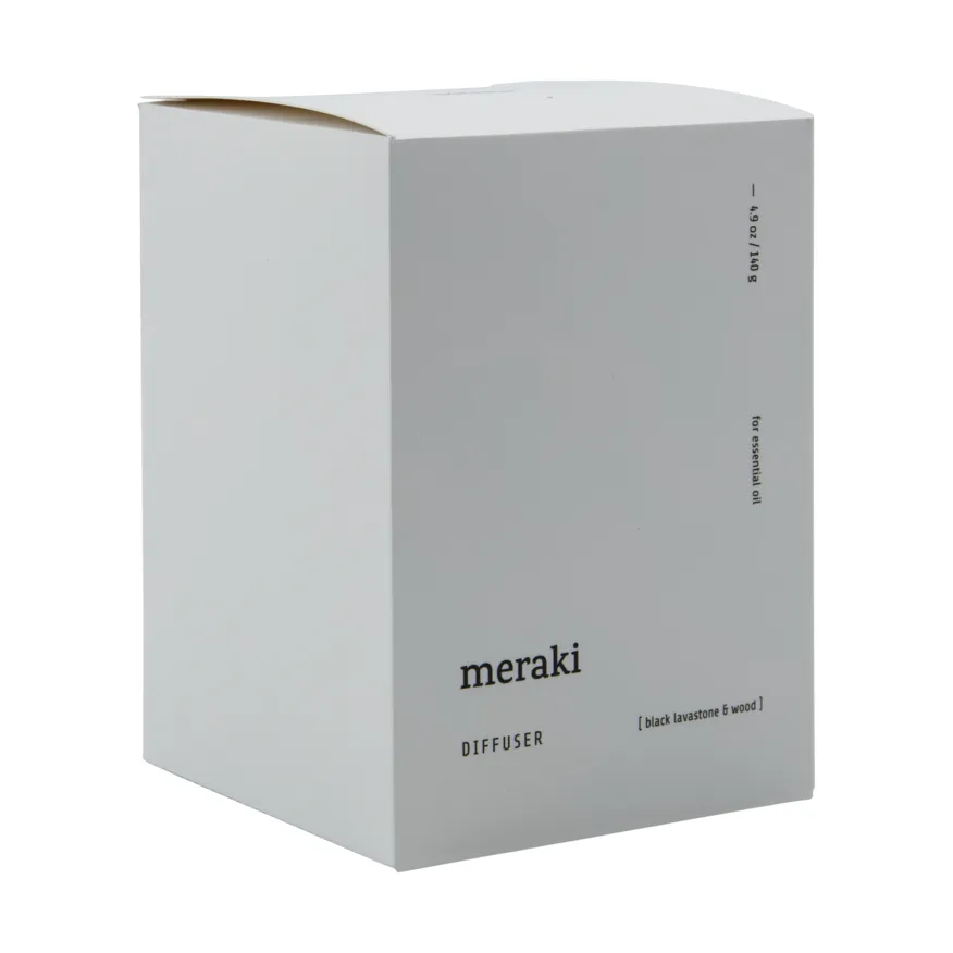 Meraki diffuser lava stone and wood, Black Meraki