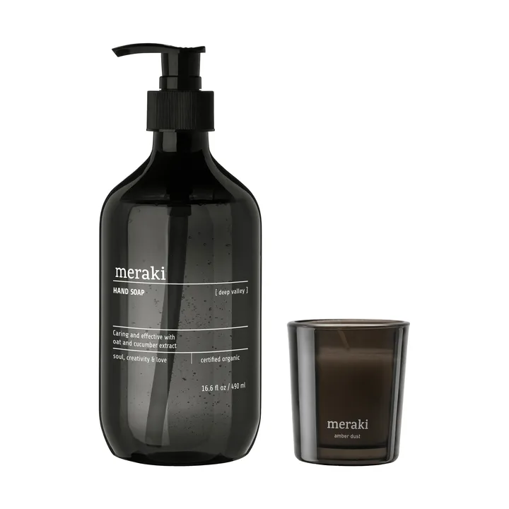 Meraki gift set hand soap and scented candle - Deep valley-Amber dust - Meraki