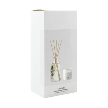 Meraki gift set reed diffuser and scented candle - Verbena drizzle-fresh linen - Meraki