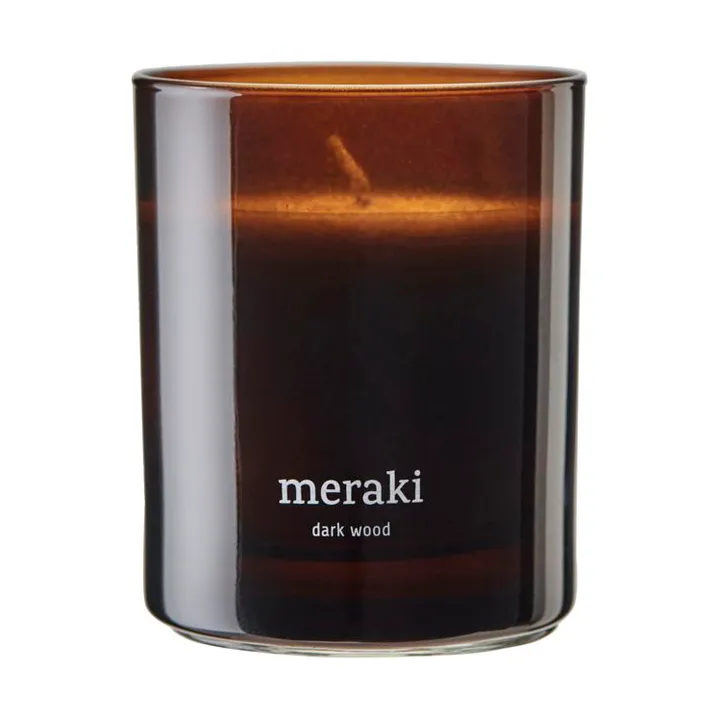 Meraki scented candle, 35 hours - Dark wood - Meraki