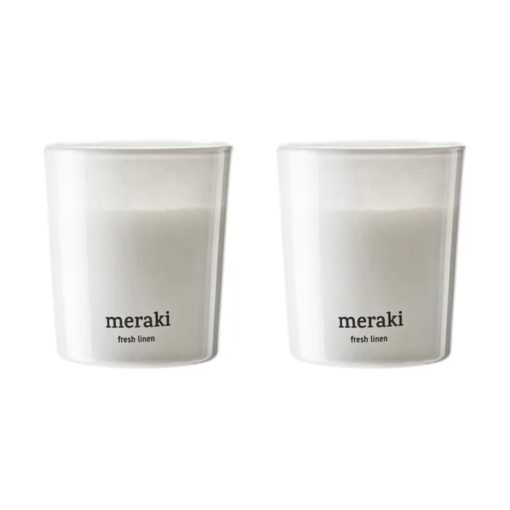 Meraki scented candles 12 hours 2-pack - Fresh Linen - Meraki
