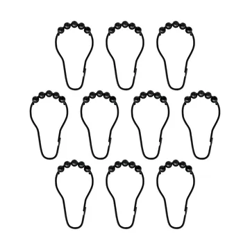 Aqua hooks for shower curtain 10-pack - Black - Mette Ditmer