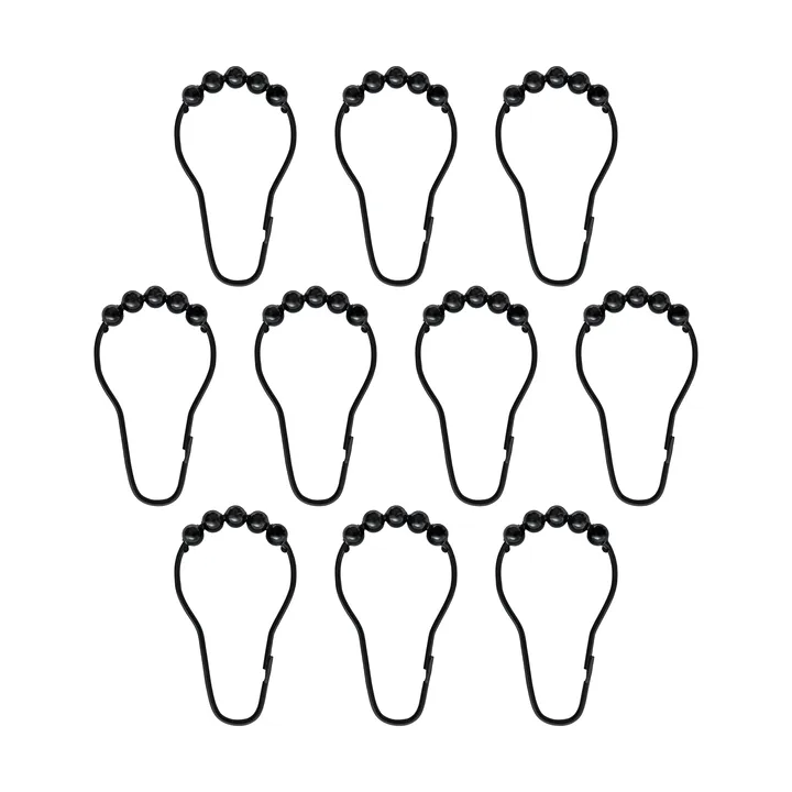 Aqua hooks for shower curtain 10-pack - Black - Mette Ditmer